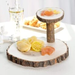 8" Tall 2 Tier Round Natural Wooden Stand Dessert Server Centerpiece - Brown 19 8" Tall 2 Tier Round Natural Wooden Stand Dessert Server Centerpiece - Brown -Optimal Home Decoration 8 tall 2 tier round natural wooden stand dessert server centerpiece brown cake wod001 612 nat 13707561402431