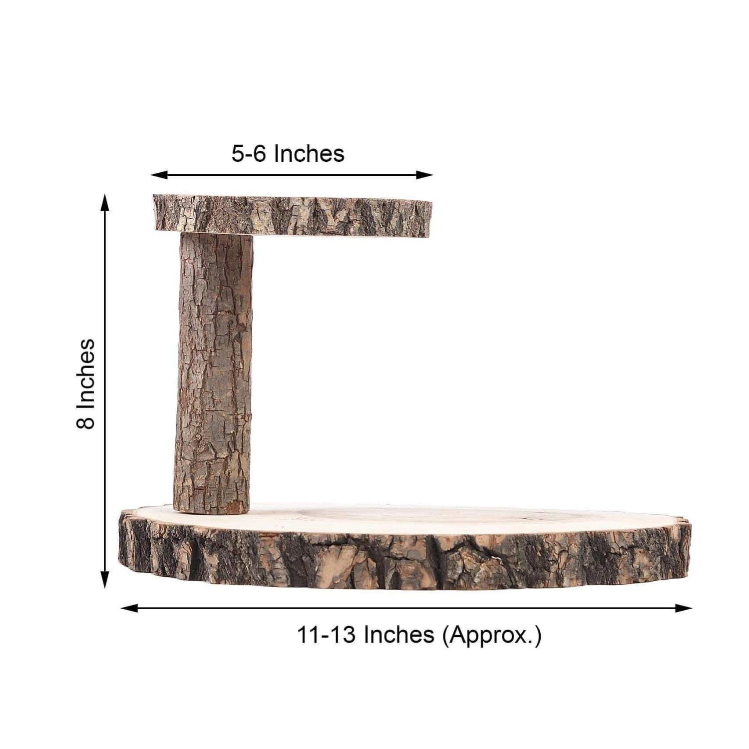 8" Tall 2 Tier Round Natural Wooden Stand Dessert Server Centerpiece - Brown 10 8" Tall 2 Tier Round Natural Wooden Stand Dessert Server Centerpiece - Brown - Image 8