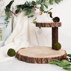 8" Tall 2 Tier Round Natural Wooden Stand Dessert Server Centerpiece - Brown 29 8" Tall 2 Tier Round Natural Wooden Stand Dessert Server Centerpiece - Brown -Optimal Home Decoration 8 tall 2 tier round natural wooden stand dessert server centerpiece brown cake wod001 612 nat 28506296516671