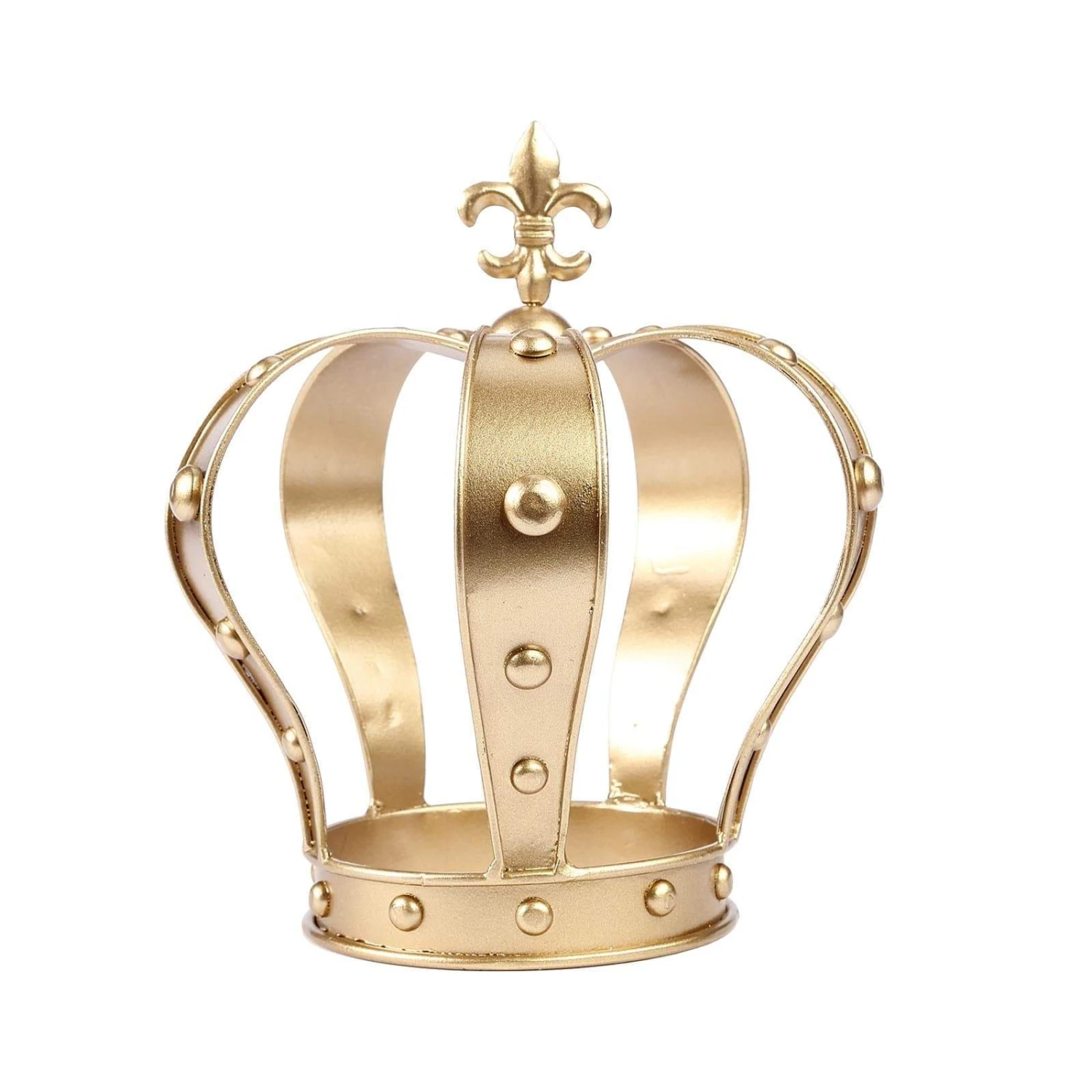 8" Tall Metal Royal Crown Fleur-de-lis Cake Topper Party Centerpiece Decorations - Gold 3 8" Tall Metal Royal Crown Fleur-de-lis Cake Topper Party Centerpiece Decorations - Gold