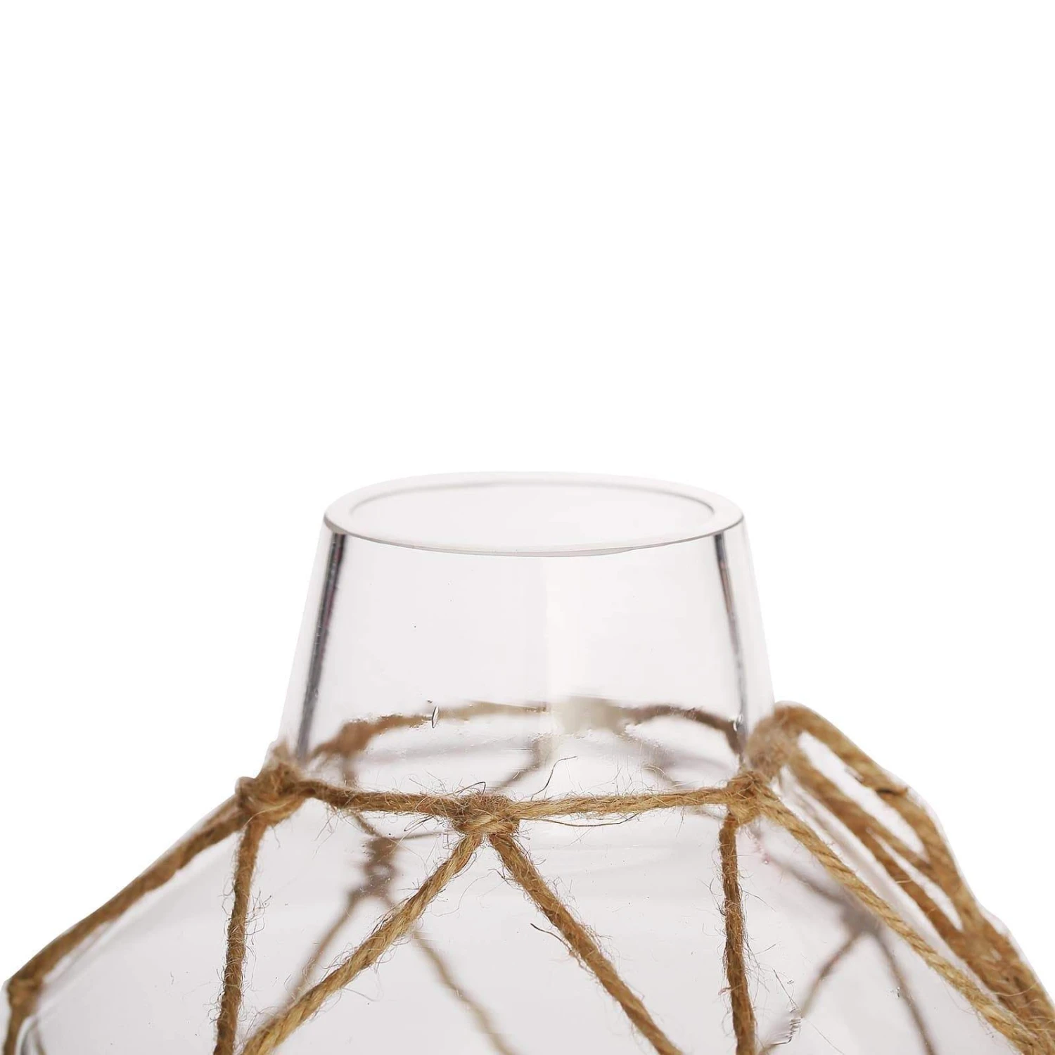 8" Tall Tapered Neck Glass Jar Vase With Net And Coin Tag - Clear And Brown 11 8" Tall Tapered Neck Glass Jar Vase With Net And Coin Tag - Clear And Brown - Image 9