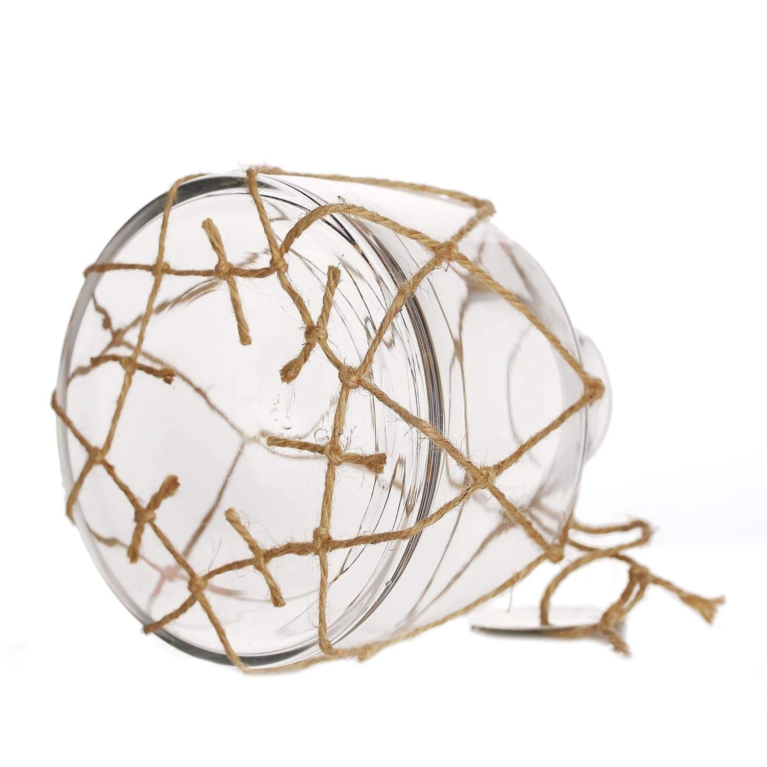 8" Tall Tapered Neck Glass Jar Vase With Net And Coin Tag - Clear And Brown 12 8" Tall Tapered Neck Glass Jar Vase With Net And Coin Tag - Clear And Brown - Image 10