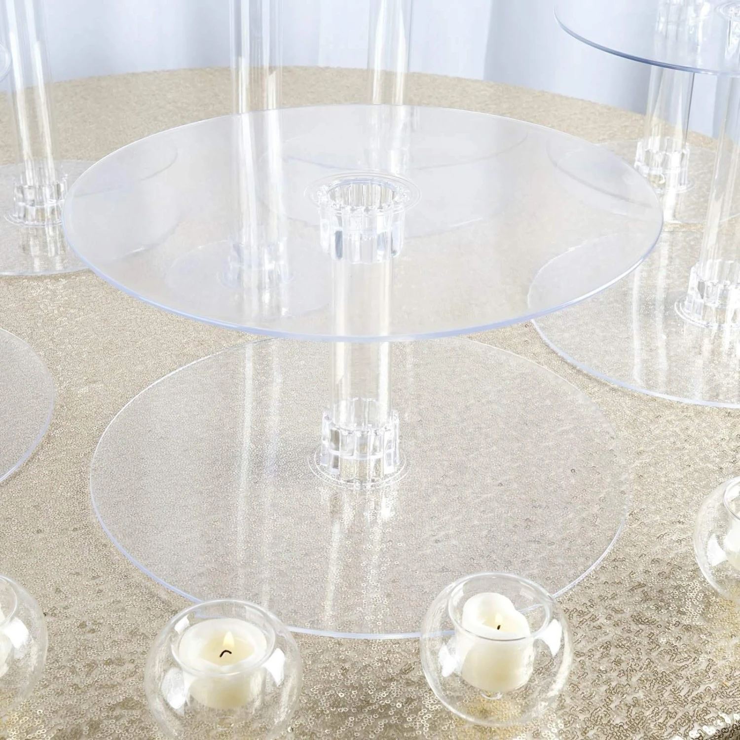 8 Tiers Clear Wedding Acrylic Cupcake CAKE Stand Set 6 8 Tiers Clear Wedding Acrylic Cupcake CAKE Stand Set - Image 4