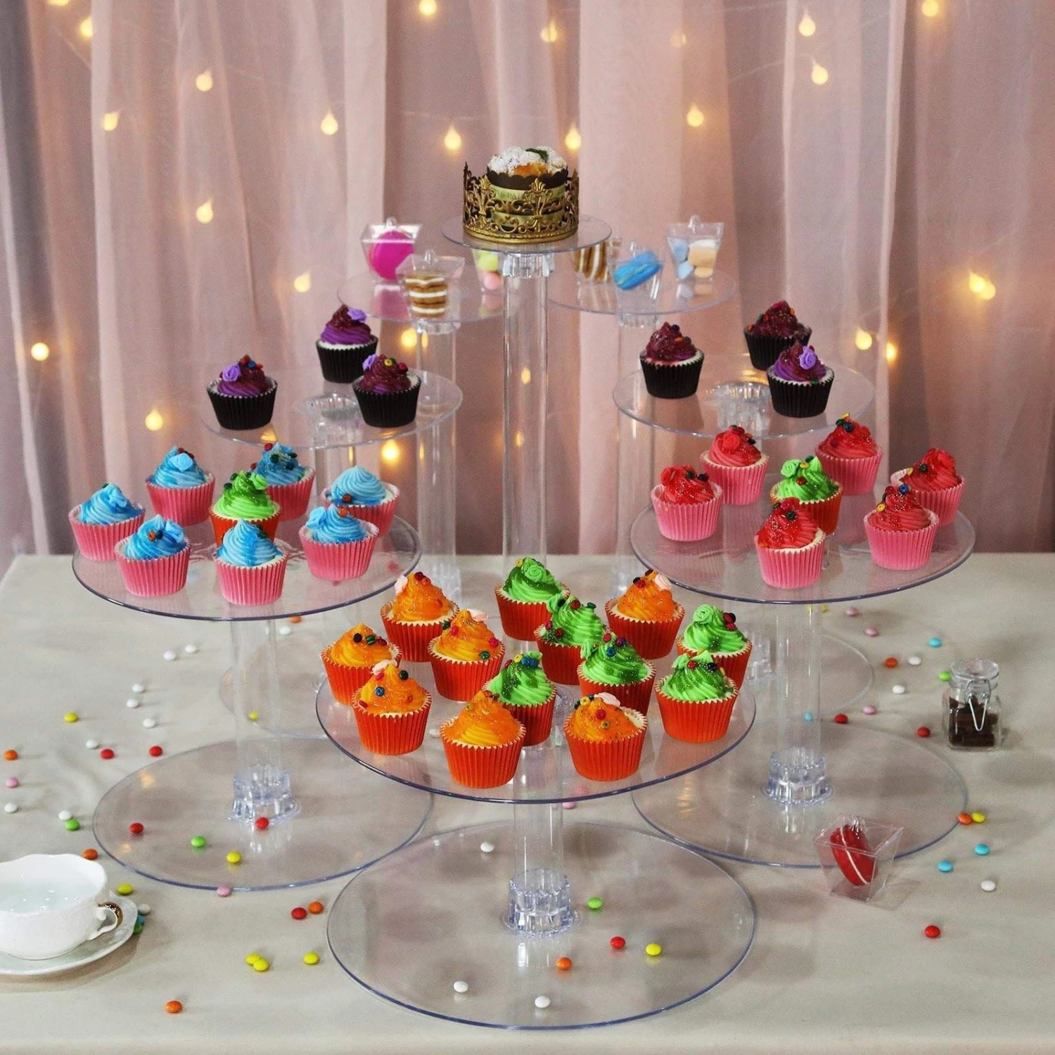 8 Tiers Clear Wedding Acrylic Cupcake CAKE Stand Set 8 8 Tiers Clear Wedding Acrylic Cupcake CAKE Stand Set - Image 6