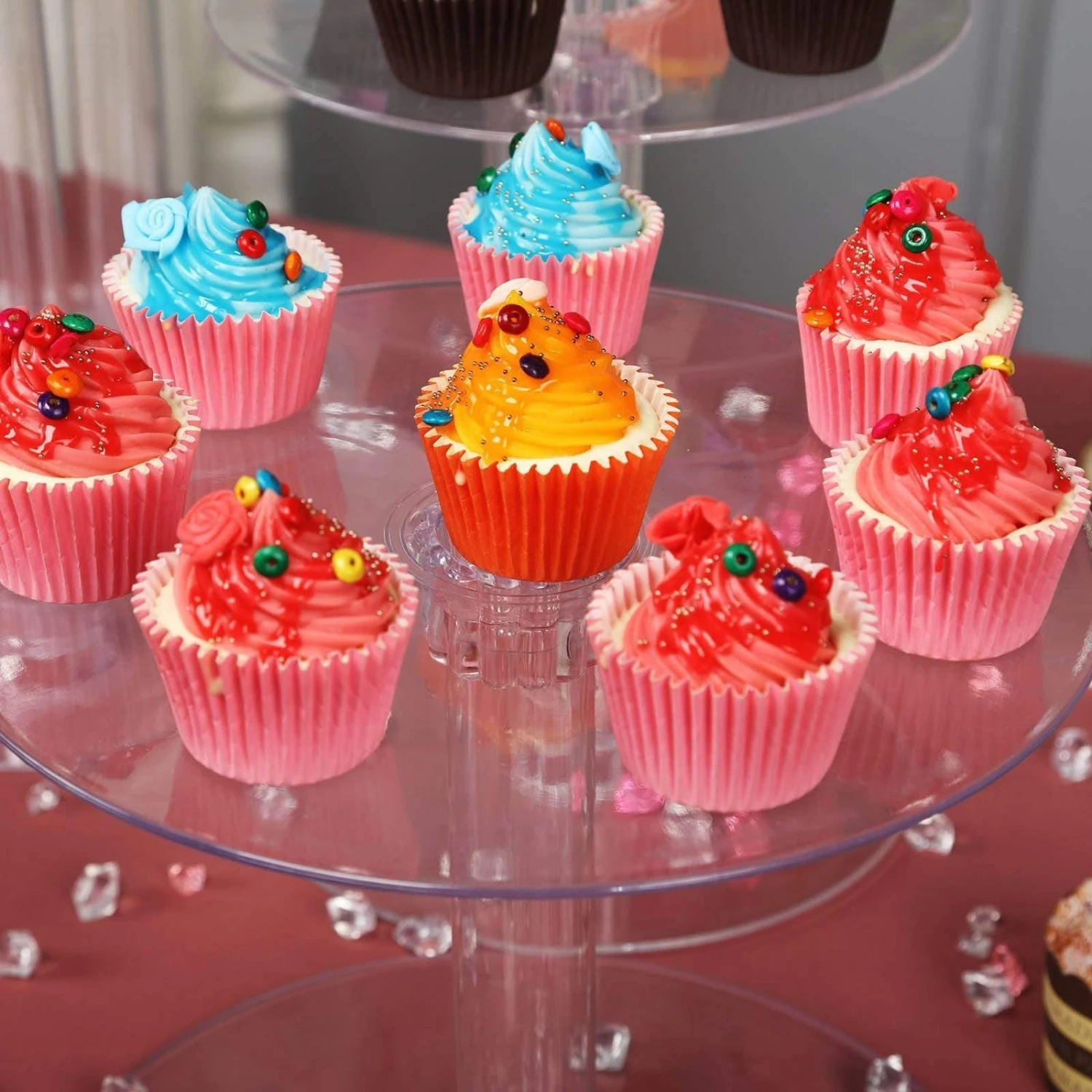 8 Tiers Clear Wedding Acrylic Cupcake CAKE Stand Set 5 8 Tiers Clear Wedding Acrylic Cupcake CAKE Stand Set - Image 3