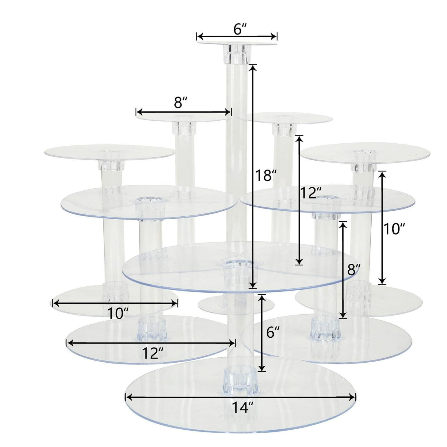 8 Tiers Clear Wedding Acrylic Cupcake CAKE Stand Set 4 8 Tiers Clear Wedding Acrylic Cupcake CAKE Stand Set - Image 2