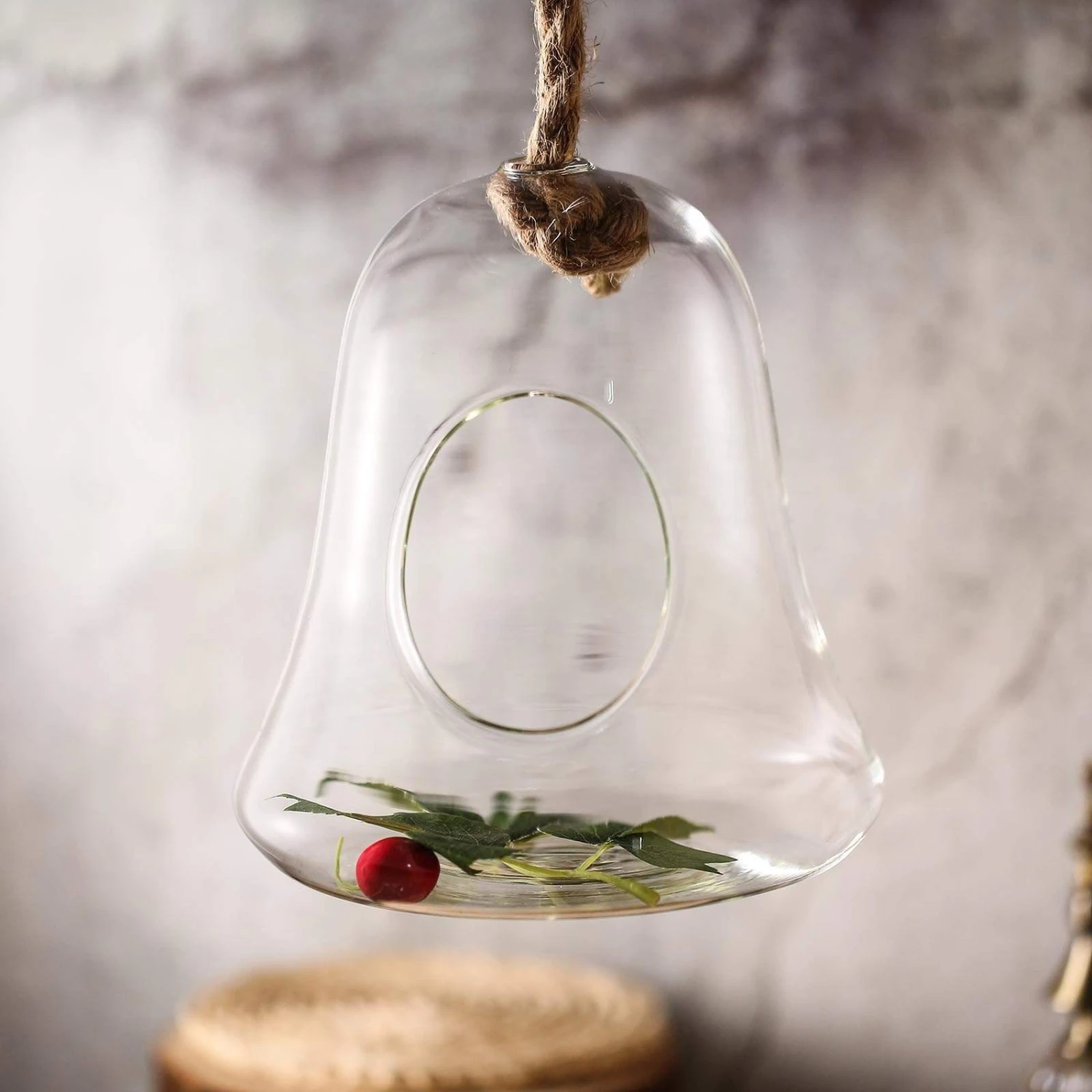 9" Tall Glass Bell Floating Terrarium - Clear 9 9" Tall Glass Bell Floating Terrarium - Clear - Image 7