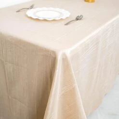 90" X 132" Accordion Metallic Crinkled Taffeta Rectangular Tablecloth -Optimal Home Decoration 90 x 132 accordion metallic crinkled taffeta rectangular tablecloth 28966179012671