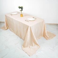 90" X 132" Accordion Metallic Crinkled Taffeta Rectangular Tablecloth -Optimal Home Decoration 90 x 132 accordion metallic crinkled taffeta rectangular tablecloth 28966179176511