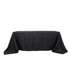 90" X 132" Accordion Metallic Crinkled Taffeta Rectangular Tablecloth -Optimal Home Decoration 90 x 132 accordion metallic crinkled taffeta rectangular tablecloth tab acrnk 90132 blk 28974578892863