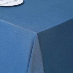 90" X 132" Faux Denim Polyester Rectangular Tablecloth - Dark Blue -Optimal Home Decoration 90 x 132 faux denim polyester rectangular tablecloth dark blue tab denm 90132 5054044733503