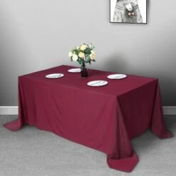 90" X 132" Polyester Rectangular Tablecloth 30 90" X 132" Polyester Rectangular Tablecloth -Optimal Home Decoration 90 x 132 polyester rectangular tablecloth tab 90132 burg poly 29012087570495