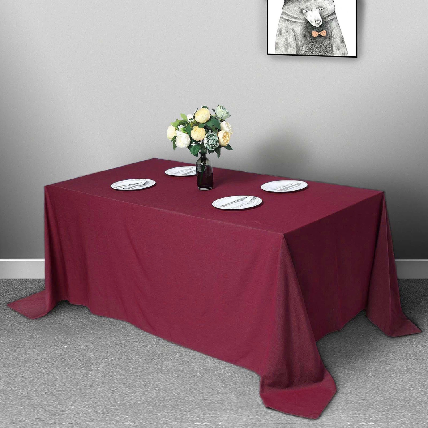 90" X 132" Polyester Rectangular Tablecloth 11 90" X 132" Polyester Rectangular Tablecloth - Image 9