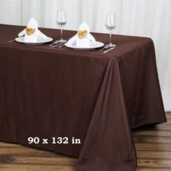 90" X 132" Polyester Rectangular Tablecloth 36 90" X 132" Polyester Rectangular Tablecloth -Optimal Home Decoration 90 x 132 polyester rectangular tablecloth tab 90132 choc poly 29012087799871