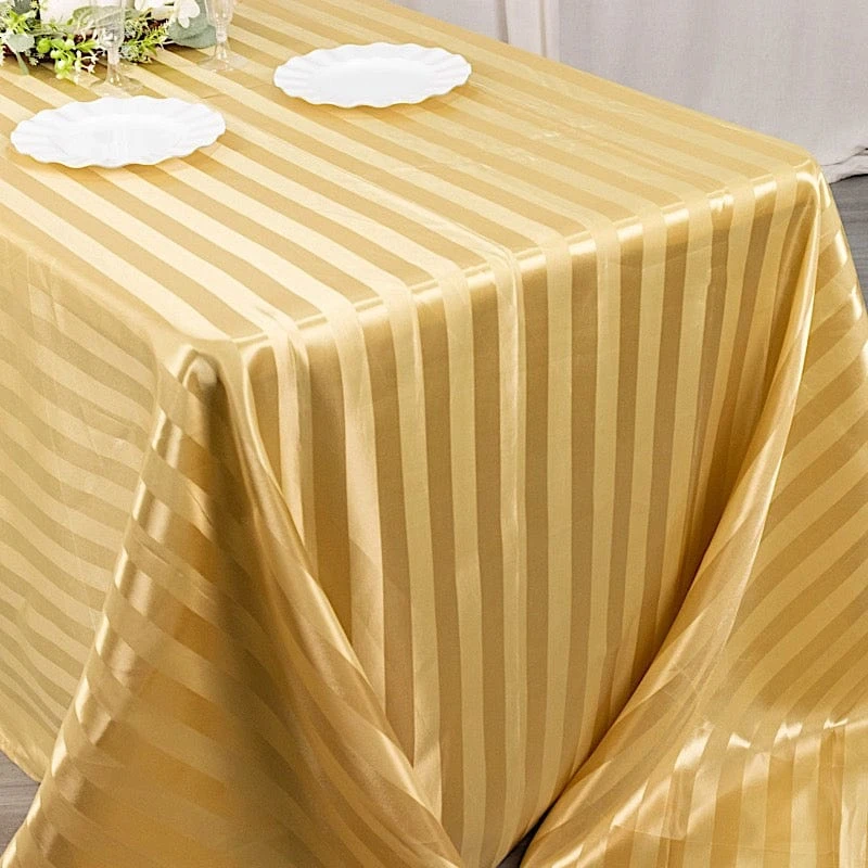 90"x132" Stripes Satin Rectangular Tablecloth Wedding Table Linen 13 90"x132" Stripes Satin Rectangular Tablecloth Wedding Table Linen - Image 11