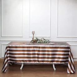 90" X 132" Stripes Satin Rectangular Tablecloth -Optimal Home Decoration 90 x 132 stripes satin rectangular tablecloth 28966244646975