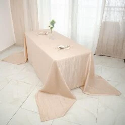 90" X 156" Accordion Metallic Crinkled Taffeta Rectangular Tablecloth 30 90" X 156" Accordion Metallic Crinkled Taffeta Rectangular Tablecloth -Optimal Home Decoration 90 x 156 accordion metallic crinkled taffeta rectangular tablecloth 28966248087615