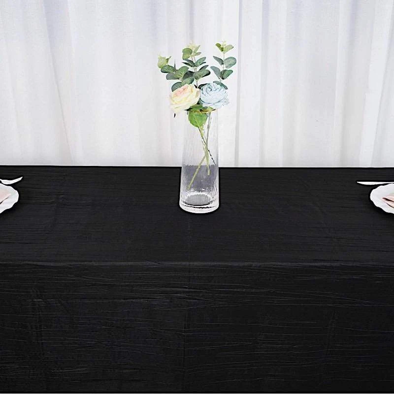 90" X 156" Accordion Metallic Crinkled Taffeta Rectangular Tablecloth 17 90" X 156" Accordion Metallic Crinkled Taffeta Rectangular Tablecloth - Image 15