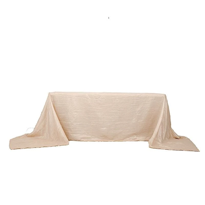 90" X 156" Accordion Metallic Crinkled Taffeta Rectangular Tablecloth 3 90" X 156" Accordion Metallic Crinkled Taffeta Rectangular Tablecloth