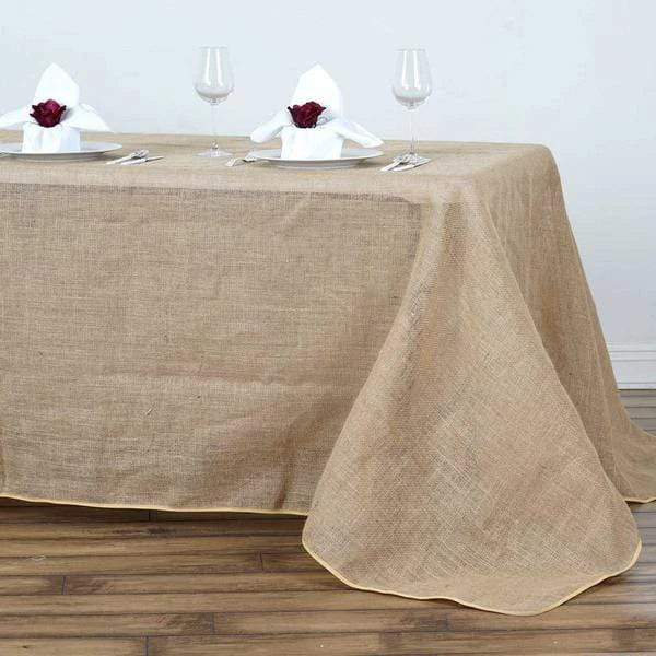 90" X 156" Burlap Rectangular Tablecloth - Natural 6 90" X 156" Burlap Rectangular Tablecloth - Natural - Image 4