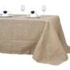 90" X 156" Burlap Rectangular Tablecloth - Natural