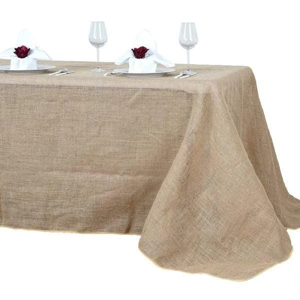 90" X 156" Burlap Rectangular Tablecloth - Natural 3 90" X 156" Burlap Rectangular Tablecloth - Natural