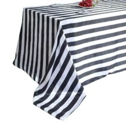 90" X 156" Satin Stripes Rectangular Tablecloth -Optimal Home Decoration 90 x 156 satin stripes rectangular tablecloth 29477163565119