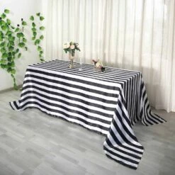90" X 156" Satin Stripes Rectangular Tablecloth -Optimal Home Decoration 90 x 156 satin stripes rectangular tablecloth 29477163663423
