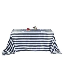 90" X 156" Satin Stripes Rectangular Tablecloth