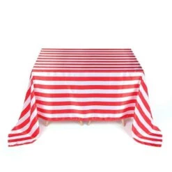 90" X 156" Satin Stripes Rectangular Tablecloth -Optimal Home Decoration 90 x 156 satin stripes rectangular tablecloth tab 15 90156 red 29477163696191