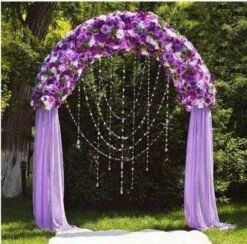 90" X 55" Decorative Metal Wedding Arch - White