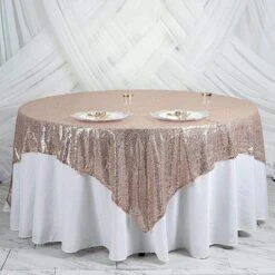 90" X 90" Sequined Table Overlay -Optimal Home Decoration 90 x 90 sequined table overlay 28945441390655
