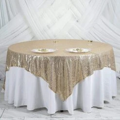 90" X 90" Sequined Table Overlay -Optimal Home Decoration 90 x 90 sequined table overlay 28945441587263