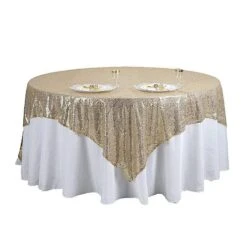 90" X 90" Sequined Table Overlay -Optimal Home Decoration 90 x 90 sequined table overlay lay90 02 chmp 28945483825215