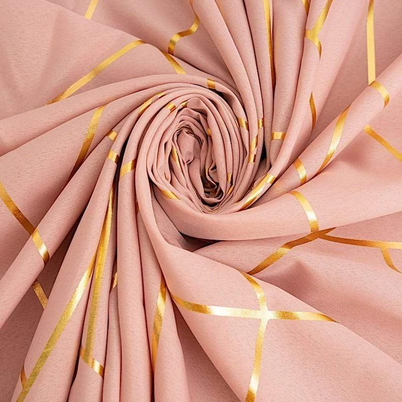 90"x132" Polyester Rectangular Tablecloth With Metallic Geometric Pattern 9 90"x132" Polyester Rectangular Tablecloth With Metallic Geometric Pattern - Image 7