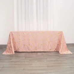 90"x132" Polyester Rectangular Tablecloth With Metallic Geometric Pattern 25 90"x132" Polyester Rectangular Tablecloth With Metallic Geometric Pattern -Optimal Home Decoration 90 x132 polyester rectangular tablecloth with metallic geometric pattern 28955662024767