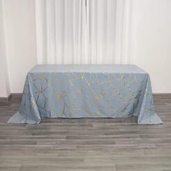 90"x132" Polyester Rectangular Tablecloth With Metallic Geometric Pattern 35 90"x132" Polyester Rectangular Tablecloth With Metallic Geometric Pattern -Optimal Home Decoration 90 x132 polyester rectangular tablecloth with metallic geometric pattern 28955681390655