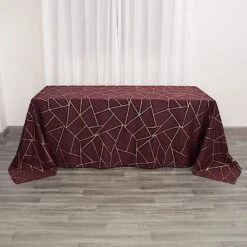 90"x132" Polyester Rectangular Tablecloth With Metallic Geometric Pattern 41 90"x132" Polyester Rectangular Tablecloth With Metallic Geometric Pattern -Optimal Home Decoration 90 x132 polyester rectangular tablecloth with metallic geometric pattern 28955681554495