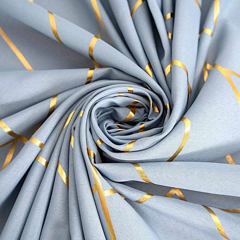 90"x132" Polyester Rectangular Tablecloth With Metallic Geometric Pattern 19 90"x132" Polyester Rectangular Tablecloth With Metallic Geometric Pattern - Image 17