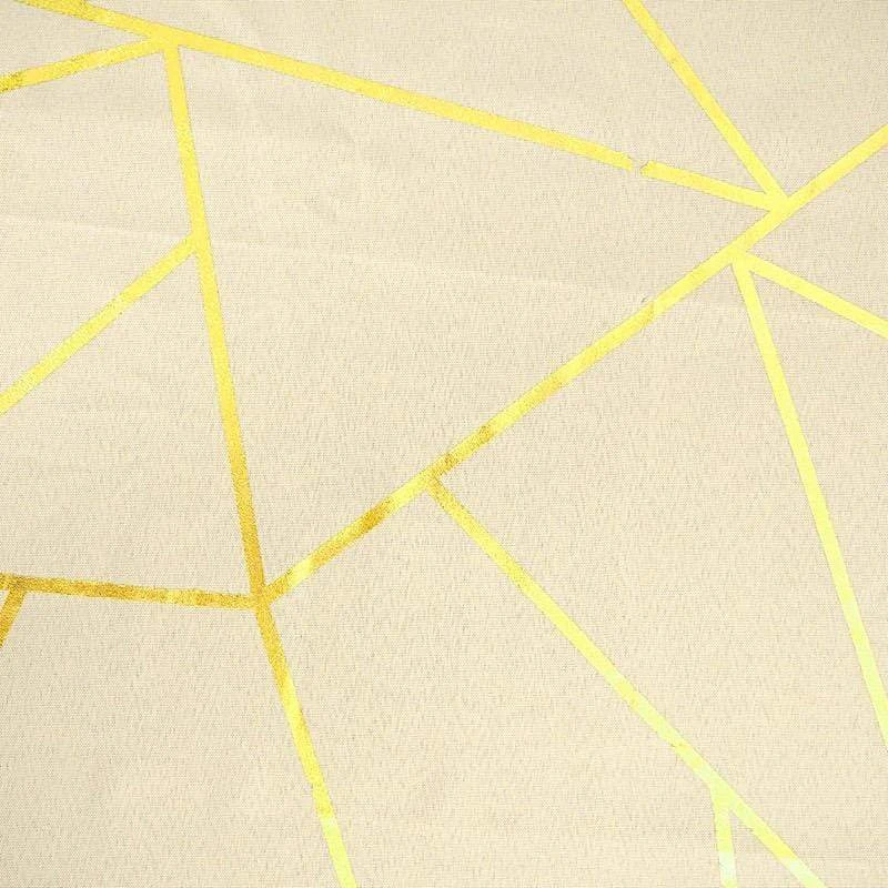 90"x132" Polyester Rectangular Tablecloth With Metallic Geometric Pattern 14 90"x132" Polyester Rectangular Tablecloth With Metallic Geometric Pattern - Image 12