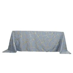 90"x132" Polyester Rectangular Tablecloth With Metallic Geometric Pattern 34 90"x132" Polyester Rectangular Tablecloth With Metallic Geometric Pattern -Optimal Home Decoration 90 x132 polyester rectangular tablecloth with metallic geometric pattern tab foil 90132 086 g 28955684175935