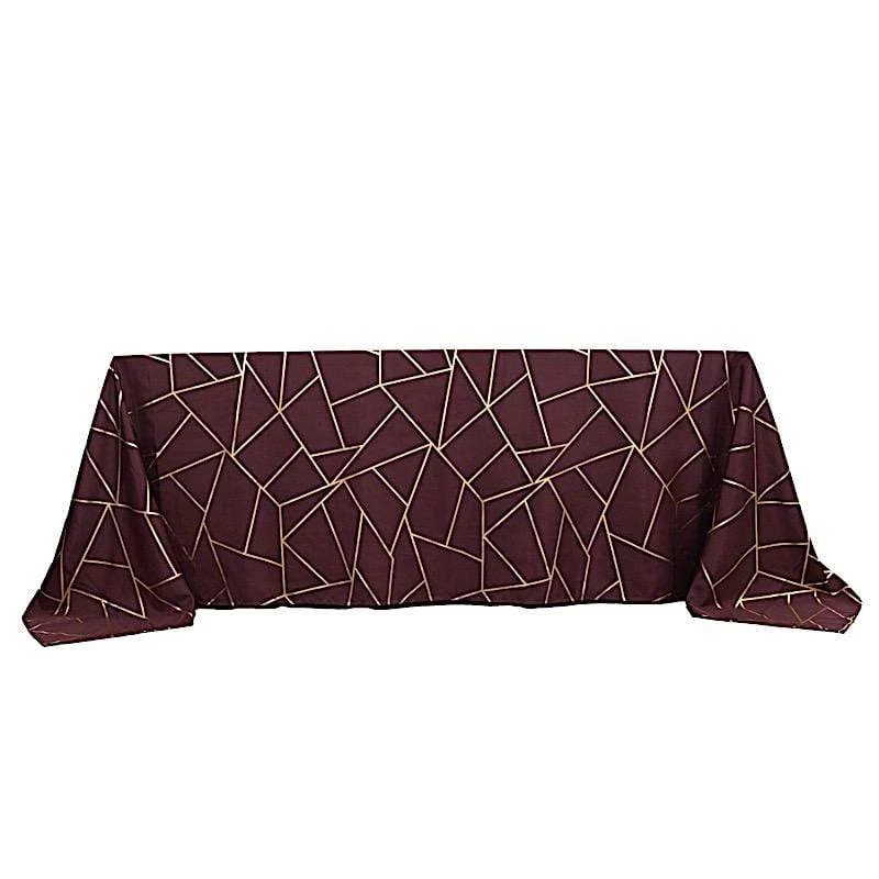 90"x132" Polyester Rectangular Tablecloth With Metallic Geometric Pattern 21 90"x132" Polyester Rectangular Tablecloth With Metallic Geometric Pattern - Image 19