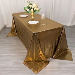 90"x132" Polyester Rectangular Tablecloth With Sequin Dots 24 90"x132" Polyester Rectangular Tablecloth With Sequin Dots -Optimal Home Decoration 90 x132 polyester rectangular tablecloth with sequin dots 31009267122239
