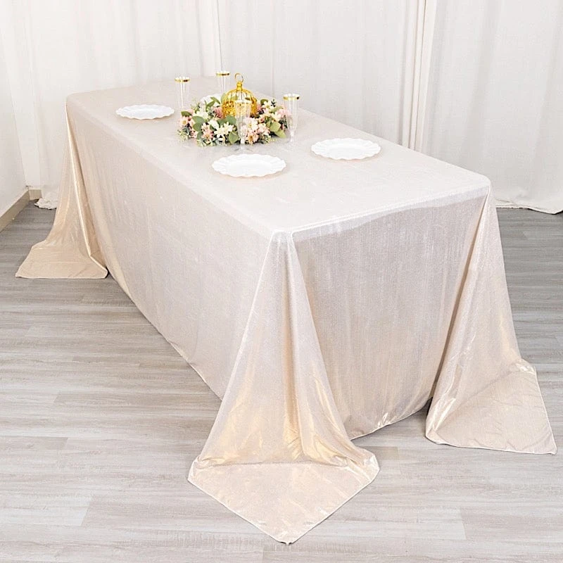 90"x132" Polyester Rectangular Tablecloth With Sequin Dots 18 90"x132" Polyester Rectangular Tablecloth With Sequin Dots - Image 16