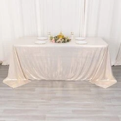 90"x132" Polyester Rectangular Tablecloth With Sequin Dots 35 90"x132" Polyester Rectangular Tablecloth With Sequin Dots -Optimal Home Decoration 90 x132 polyester rectangular tablecloth with sequin dots 31009267908671