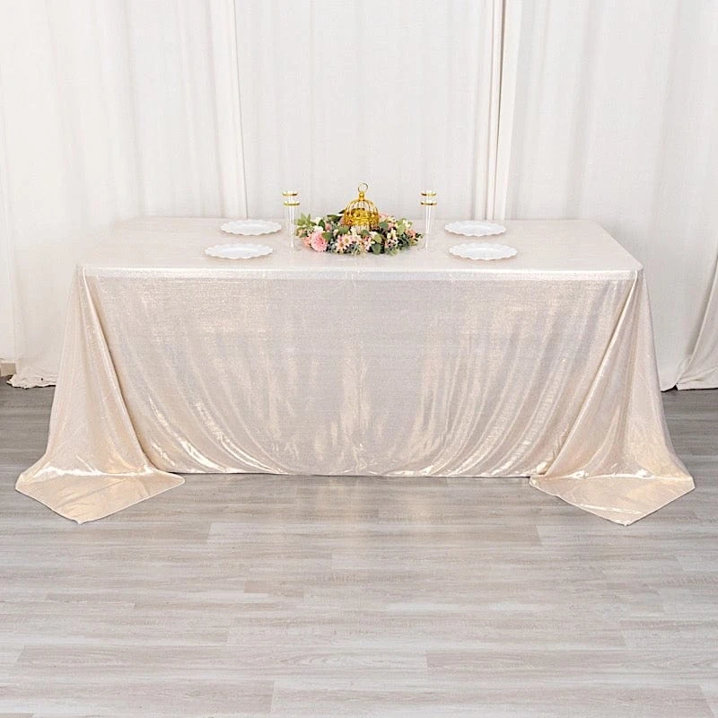 90"x132" Polyester Rectangular Tablecloth With Sequin Dots 16 90"x132" Polyester Rectangular Tablecloth With Sequin Dots - Image 14
