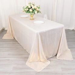 90"x132" Polyester Rectangular Tablecloth With Sequin Dots 32 90"x132" Polyester Rectangular Tablecloth With Sequin Dots -Optimal Home Decoration 90 x132 polyester rectangular tablecloth with sequin dots 31009288355903