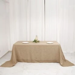 90"x132" Rectangular Faux Burlap Tablecloth - Natural 16 90"x132" Rectangular Faux Burlap Tablecloth - Natural -Optimal Home Decoration 90 x132 rectangular faux burlap polyester tablecloth natural tab jute03 90132 nat 29128800829503