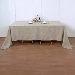 90"x132" Rectangular Premium Faux Burlap Polyester Tablecloth 26 90"x132" Rectangular Premium Faux Burlap Polyester Tablecloth -Optimal Home Decoration 90 x132 rectangular premium faux burlap polyester tablecloth 28966339051583