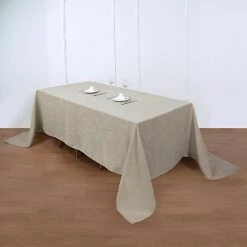 90"x132" Rectangular Premium Faux Burlap Polyester Tablecloth 27 90"x132" Rectangular Premium Faux Burlap Polyester Tablecloth -Optimal Home Decoration 90 x132 rectangular premium faux burlap polyester tablecloth 28966339149887